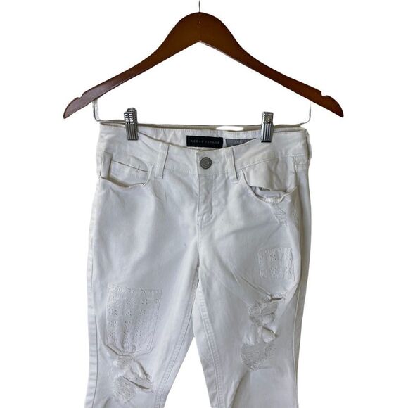 Aeropostale Straight Ankle Distressed Jeans Sz 0 - Picture 5 of 12